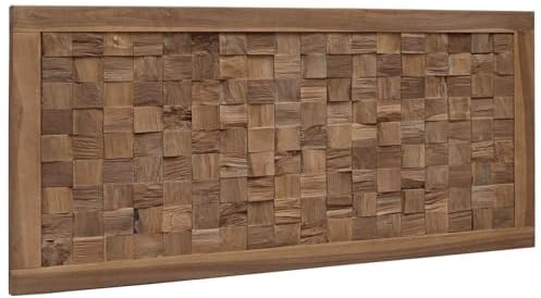 vidaXL Kopfteil Natur Massivholz Teak, Rustikaler Holz-Kopfteil, im Landhausstil, Wandmontage, aus massivem Teak, gemütliche Akzente, platzsparendes Design