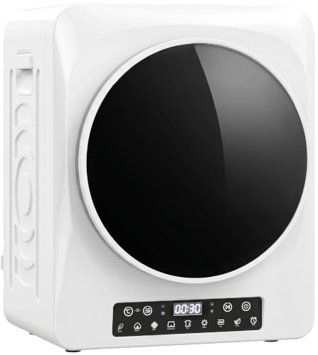 HOMCOM Wäschetrockner 5 kg Mini Ablufttrockner 9 Programmen 1000W Weiß | Bis zu 60℃, Knitterschutz, Doppelfilter, Trockner, LED-Touchscreen, Timer, Kindersicherung, Wohnmobile, Haus