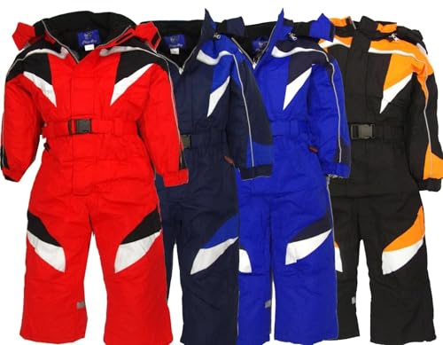 Moderei Schneeanzug für Kinder und Erwachsene Unisex | Schneeoverall Skianzug Skioverall für Jungen Mädchen Herren Damen | Winddicht Gefüttert | In Rot Blau Grau Schwarz