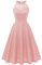 Bbonlinedress Robe de Soirée Cocktail Femme Halter Vintage pour Mariage Fête Bal Anniversaire Resto Evènement Sortie A Ligne Longueur au Genou Blush 3XL
