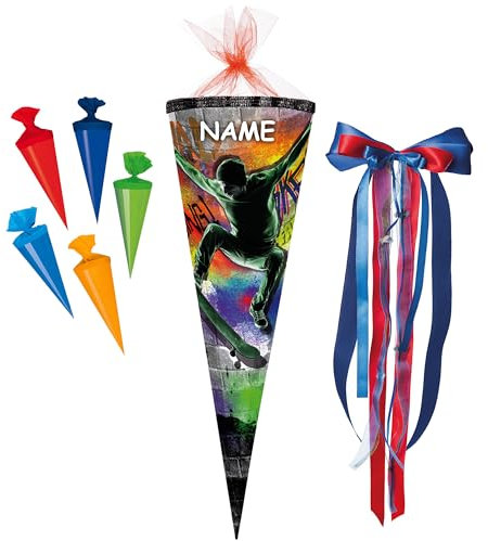 alles-meine.de GmbH stabile Spitze - aus Kunststoff - verschiedenes Zubehör frei wählbar - passend für Set Schultüte + 5 kleine Zuckertüten - Skateboard - Sport - 70/85 c..