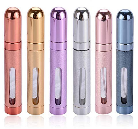BeeToo 12ML 6 Colors Portable Mini Travel Perfume Bottle Atomizer Refillable Empty Spray Bottle for Women & Men Spray Scent Aftershave