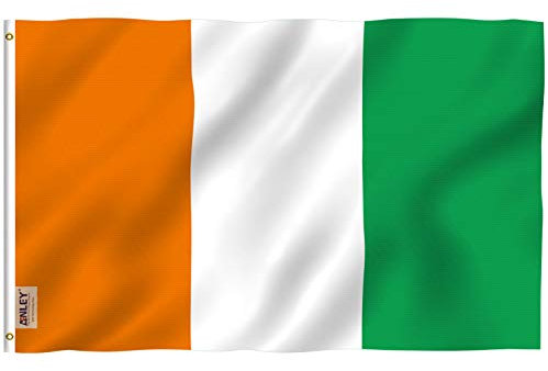 ANLEY Fly Breeze 3x5 Feet Drapeau de la Côte d'Ivoire - Couleur vive et résistant à la décoloration UV - En-tête en toile et double couture - Drapeaux ivoiriens Polyester avec oeillets en laiton