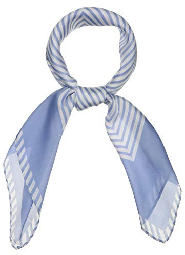 sourcing map Damen Quadrat Schal Stirnband Streifen Kopftuch Halstuch Hellblau 70 x 70cm