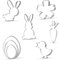 Großes Oster-Ausstechformen-Set - 8-teilig - Hase, Hase, Blume, Karotte, Küken, Osterei - Edelstahl