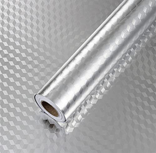 Aluminio Papel Adhesivo para Cocina Mueble Armario Cajón Vinilo Decorativo Autoadhesivo Impermeable Resistente al Aceite (60CM*300CM)