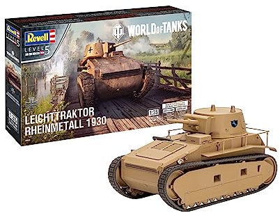 Revell Modellbausatz Leichttraktor Rheinmetall 1930 I Offizielles World of Tanks Lizenzprodukt I Bonuscode für World of Tanks I Detailgetreue Nachbildung I Abziehbilder WOT-Stile I Maßstab 1:35