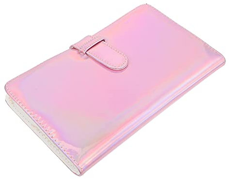 Milisten Vintage Scrapbook Wallet Photo Album with PU Leather Cover Mini Photo Album 96 Pockets Wallet Album Portable Wallet Photo Book Cards Holder Compatible with Instant Camera Wedding Scrapbook