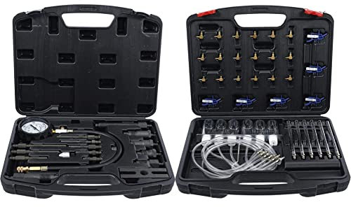 BGS Do it yourself 62660 | Kompressionstester für Dieselmotoren & 8106 | Common-Rail-Tester | inkl. 24 Adaptern