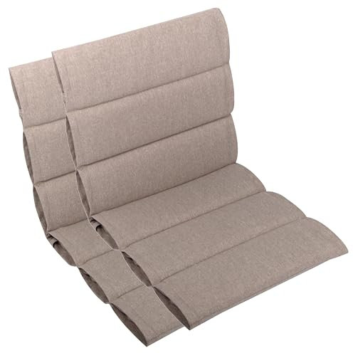 LILENO HOME Gartenstuhl Auflagen als [2er Set - Niedriglehner] in Taupe - Bequeme Liegen als Sitzauflagen für Gartenmöbel - Stuhlkissen für Gartenstühle und Klappstühle