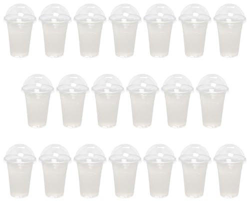 UPKOCH 30 Sets Klare Plastikbecher mit Kuppel Deckel Einweg- Dessert- Tassen Parfait- Tassen für Eisfrüchte Iced Cold Coffee Getränke Cupcake 500 Ml