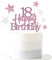 Glitzernde Kuchendekoration zum 18. Geburtstag mit Stern, 18 Geburtstagstortenaufsätze, Party-Dekorationen, Partyzubehör für Mädchen, Roségold
