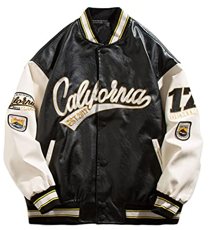 ORANDESIGNE Giacca Baseball Uomo Giacca Varsity Cappotto Unisex Lettera College Jacket Felpa Motociclista Giubbotto Giacca da Coppia