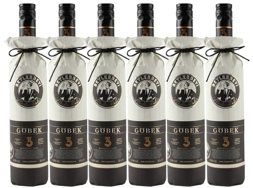 RAKI - Beylerbeyi Göbek Raki 6 x 50cl | Eau de Vie Turque Aromatisée à l'Anis - 100% Raisins Frais - Sans Sucres Ajoutés | Triple Distillation - Volume d'Alcool 45%
