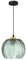 KCO Lighting Einzelne Grüne Glas-Pendelleuchte, Große Kugel-Pendelleuchte, Nordische Gerippte Hänge-Kronleuchter-Leuchte, Vintage-Leuchte für Esszimmer und Kücheninsel