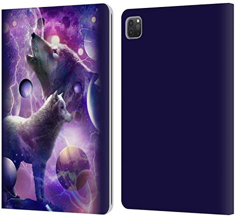 Head Case Designs Offizielle Random Galaxy Kosmischer Wolfsraum Tiere Leder Brieftaschen Handyhülle Hülle Huelle kompatibel mit Apple iPad Pro 11 2020/2021 / 2022