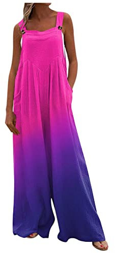 Topassion the Air Essentials Jumpsuit, Boiler Jumpsuits for Women Hang Neck Dungarees Loose Wide Leg Overalls Playsuits for Women Uk Holiday Fitness Jumpsuit Sleeveless Jumpsuit for Women Uk