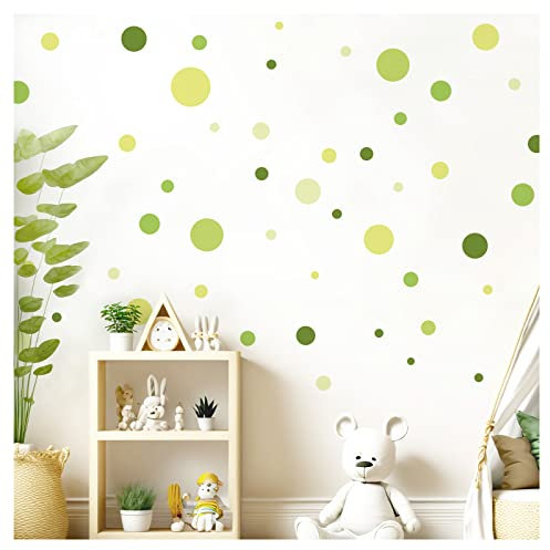 Little Deco Wandtattoo 172 Punkte Dots Polka für Kinderzimmer Wandsticker Kreise Set grün Babyzimmer Wandaufkleber selbstklebend DL972