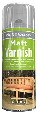 PNJB, 1 x 200ML Clear Varnish Professional Matt Finish Spray Wood Color Paint All Purpose, Varnish Clear Matte Finish Interior/Exterior Protection (1 Pcs)