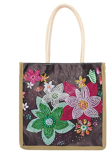 Katutude 5D Diamond Painting Tote Bag, 25x26cm Leinwand Tasche Diamant Malerei Handtasche DIY Shopping Aufbewahrungstasche, Faltbar Organizer Tasche Kinder Schulranzen Geschenke