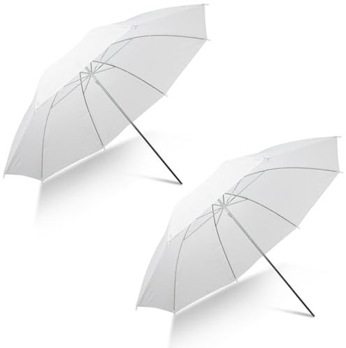 [2 Pack] 33 Zoll Weiß Translucent Soft Umbrella Kit Fotografie Regenschirm Beleuchtung Kit für Studio/Foto Outdoor & Video Beleuchtung Zubehör (2 x
