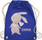 Turnbeutel Rucksack - Süßer Hase Mädchen mit Name personalisiert I Häschen I Rabbit I Langohr I Süße Hasen - Unisize - Royalblau - personalisierter beutel kinder geschenke kindergarten