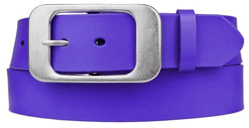 Zakatte • Damen schlichter Gürtel aus Leder F12 (Lila, 90 cm)