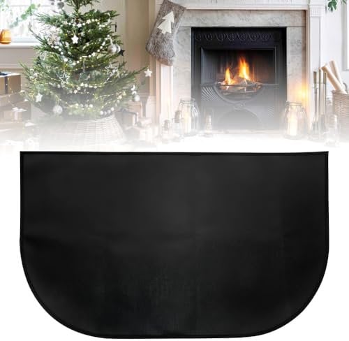 LUFEIS Alfombra Ignífuga para Chimenea, Chimenea Estera Ignífugo, 106 x 61 cm Tapete Ignífugo, Estera Ignífuga para Chimenea, Alfombrilla Ignífuga para Proteger el Suelo de Chispas para Estufas Leña