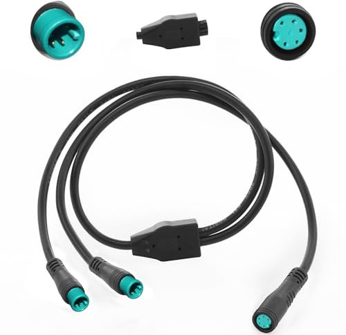 1T2 Y-Splitter Extension Wire With Julet Type 5pin Connector for Bike Headlight Cable in eBike Conversion Kits (5pin, 7 in length, 2 Male to 1 Femal)