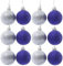 UKDeals Direct® ROYAL BLUE COLLECTION CHRISTMAS DROPLET BAUBLES TREE DECORATIONS GLITTER MATT ICICLES (Pack of 12 Baubles 3.8cm Royal Blue & Silver)