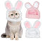 2 Stück Katze Hut, Nett Haustier Hut, Katze Kostüm mit Hasenohren, Häschenkostüm für Katzen und Welpen, Halloween Oster-Cosplay Weihnachten Party Kostüm Kopfbedeckung, für Katzen Welpen Haustier