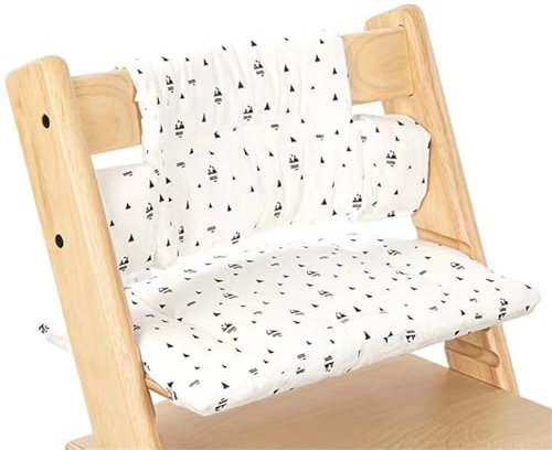 Hiseng Sitzkissen Hochstuhl für Baby Kinder Universal Hochstuhl Sitzkissen Set Hochstuhlkissen, 2-teilige Auflage Sitz-Kissen Set Abwaschbar für Hochstuhl Kinderhochstuhl Druck (Dreieck)