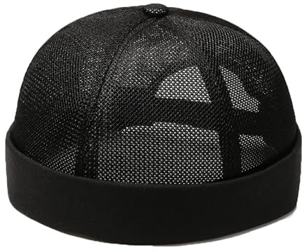 YAMEE Docker Cap Unisex Sommer Mesh,Sommer Beanie Herren Docker-Kappen,Matrosenmütze Herren Brimless Hat Rolled Cuff,Seemannsmütze Damen Sommer Casual,Hafenmütze Unisex(Kappenumfang：56-60cm