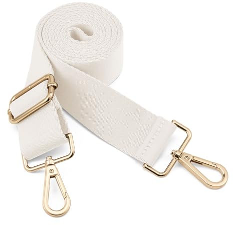 QIUTIMIY Schultergurt, Verstellbarer, Dicker, weicher, universeller, Rutschfester Ersatz-Komfortgurt mit Metall-Drehhaken für Umhängetasche/Messenger-Tasche(beige)