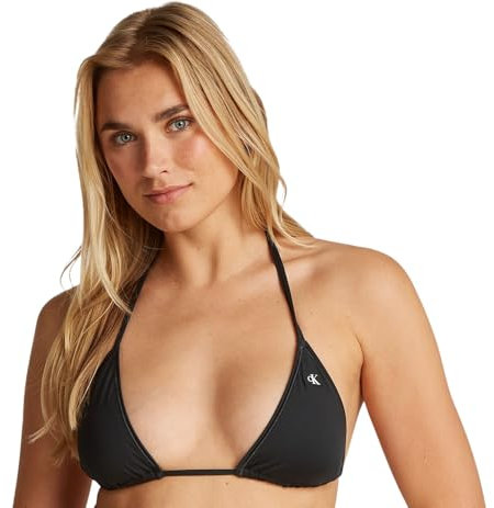 Calvin Klein Damen Bikini Oberteil Triangel Herausnehmbare Polster, Schwarz (Pvh Black), L