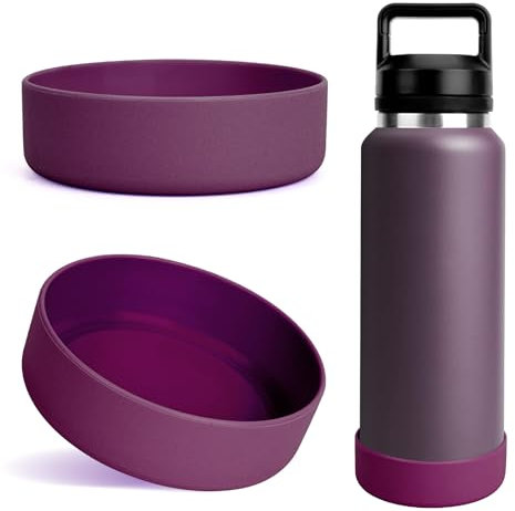 Linkidea Water Bottle Boot Compatible with YETI Rambler Bottle 36oz, Silicone Anti-Slip Water Bottle Bottom Sleeve Cover Protector, Bottle Bumper (Nordic Purple / 2 Pack)