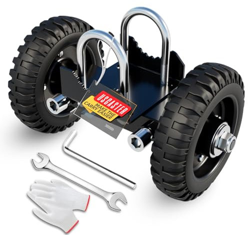 USCaster Rolling Gate 6inch Rubber Wheel Carrier for Driveway Chain Link Fence Metal Tube Gates and Rolling/Sliding Gates(1pack，Black)