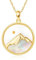 VONALA Senfkorn Halskette 925 Sterling Silber Gold Runde Berg-Halskette Berg-Anhänger für Damen Mädchen Glaubens Schmuck(Gold
