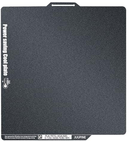 JUUPINE 2024 New Upgraded Energy-Saving Bambu Lab Cold Printing Build Plate for Bambu Lab X1-Carbon/X1/X1E/P1P/P1S/A1 3D Printers,257x257mm Textured hot Bed Low Temperature Printing Build Plate.