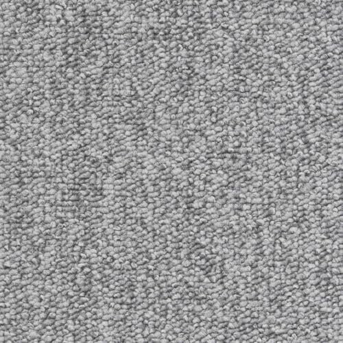 Teppichboden grau Schlingenteppich Meterware in 400 und 500 cm Breite Teppich Auslegware in Hellgrau ideal für Schlafzimmer