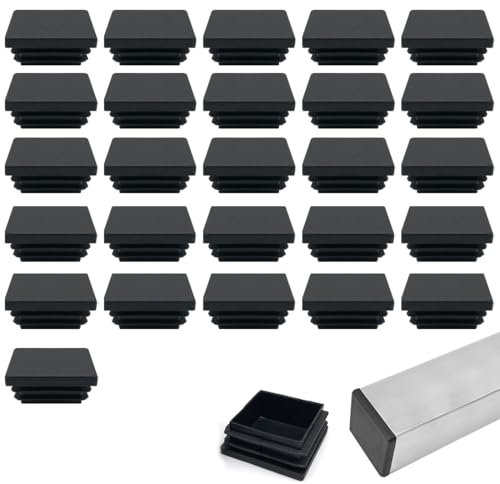 EIYVPRA 21 pcs Bouchons à lamelles 40x40 mm pour Tube carré, Bouchons carrés en Plastique PE, Bouchon Pied de Chaise, Bouchon Tube Carré pour Tubes Métalliques, Chaises, Canapés, Tables et étagères