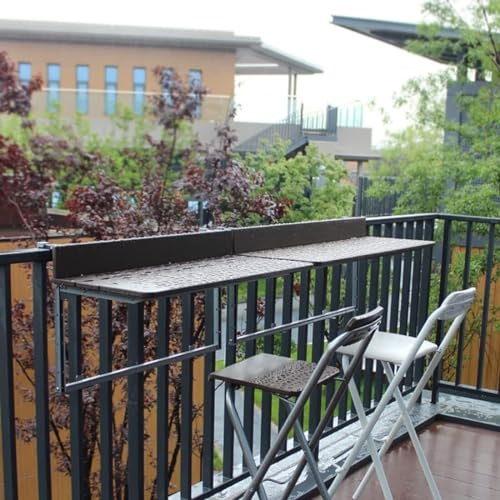 Outdoor Wandtisch Höhenverstellbar Klapptisch Beistelltisch für Balkon Terrasse 80 x 37 cm