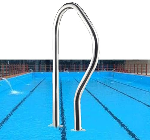 Barandilla De Piscina De Acero Inoxidable 304, Pasamanos Escalera De Piscina, con Juego Completo De Accesorios, for Entrada De Piscina Enterrada, Plateado