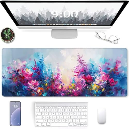 Speed Gaming Mauspad 900 x 400, XXL Mousepad, Tischunterlage Large Size Groß, verbessert Präzision und Geschwindigkeit, abwaschbar - für Microsoft Maus und Tastatur Malerei Kunst