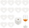 FINGERINSPIRE 150Pcs Marqueur de Verre à Vin en Forme de Cœur en Papier Beige pour Cocktail Champagne Étiquette D'Identification de Verre à Vin pour Mariage Fête Prénatale Fête D'Anniversaire