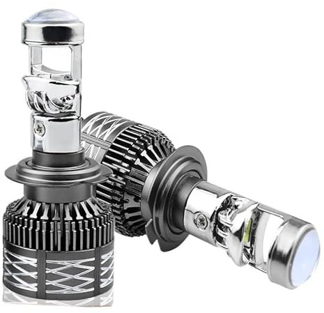 ruehalf 12V H4 H7 H11 Projector Lens Bulb HB3 9005 9006 HB4 Canbus 6000K Auto/Moto Mini Auto Fog Lamp(H7)