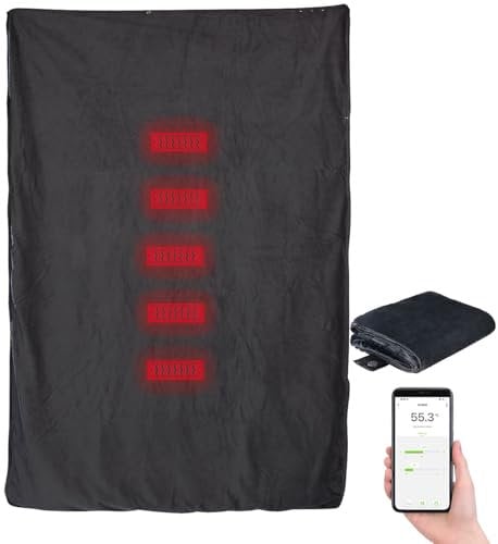 Wilson Gabor Heizdecke: Smarte Decke mit IR-Heizelement, Bluetooth, App, bis 65 °C, 180x135 cm (USB Heizdecke, Akku, Senioren Handy)