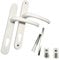 FIXINGS DIRECT] Upgraded Heavy Duty Sprung UPVC Door Handle Pair with Enhanced Security,122mm Screw Centres Door Handles, 92mm Sprung (Chrome, White, Grey, Or Black) 241mm X 30mm (White)