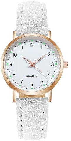 AOOSU Damenuhr Leder, Damen Analog Quarz Uhr mit Leder Armband, Uhren Damen Einfache Business Klassische Armbanduhr Lässig Quarzuhr Kleideruhr Nachtlicht