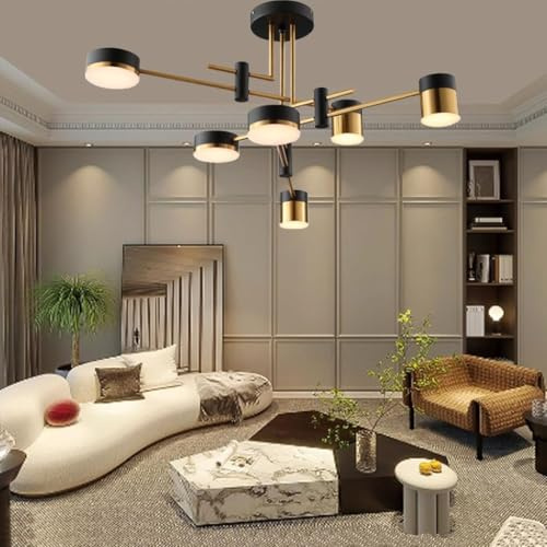 Turtipon Moderne nordische LED-Pendelleuchte mit 6 Aluminiumelementen, Wohnzimmerleuchte, eingebettete Pendelleuchte, Jugendstil-Pendelleuchte, geeignet for Esszimmer, Küchen, Schlafzimmer und Wohnzim